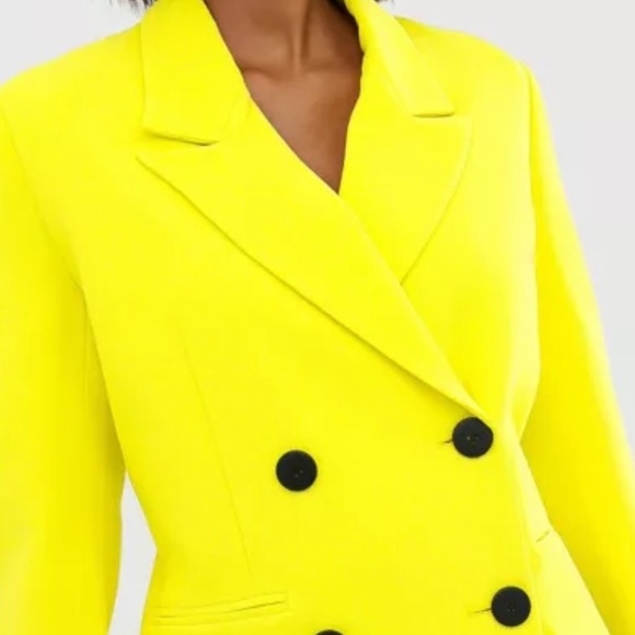 ASOS bright yellow double breasted Mansy jacket - Picture 2 of 12